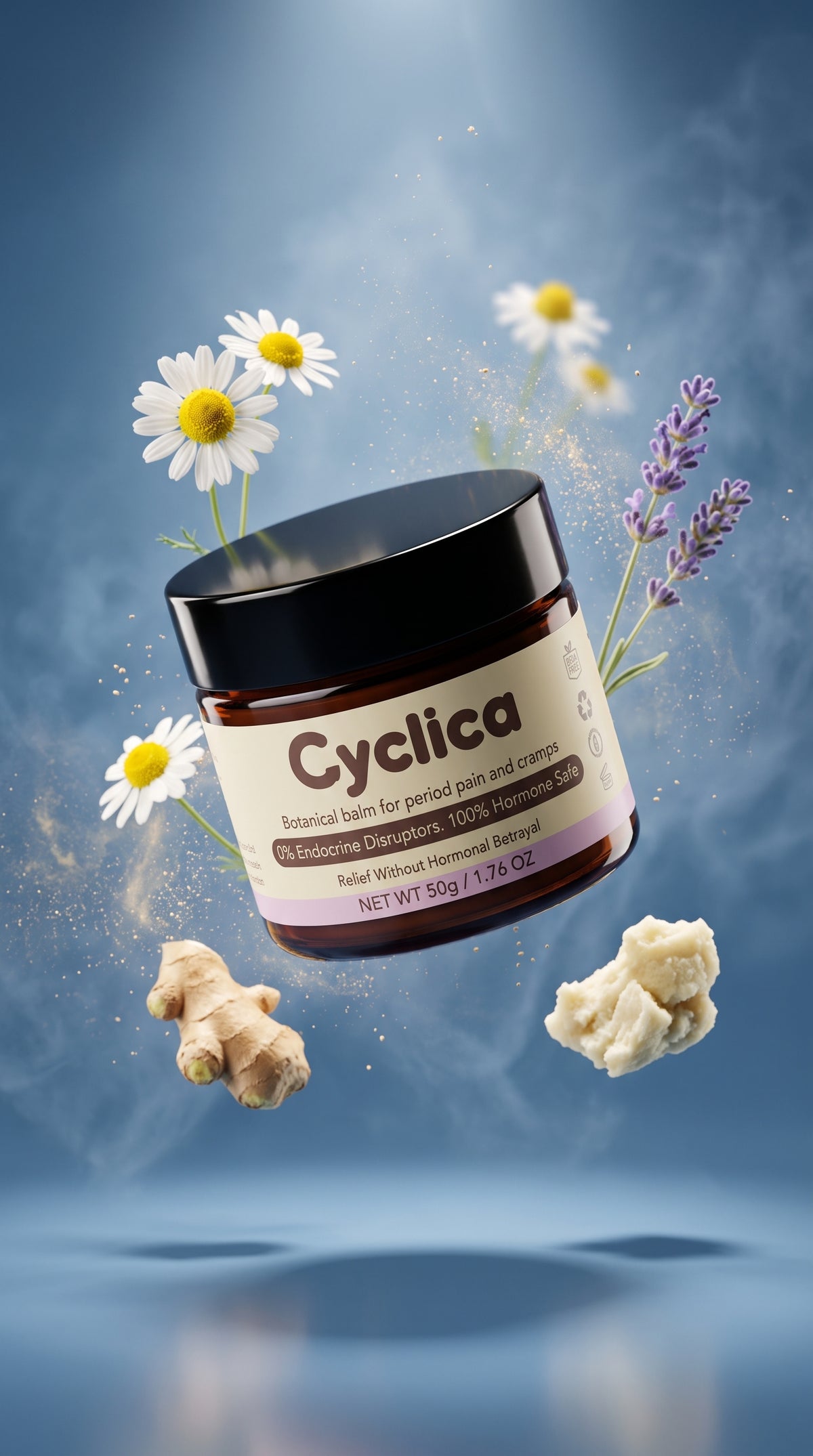 Cyclica Botanical Balm with chamomile, lavender, ginger and shea butter