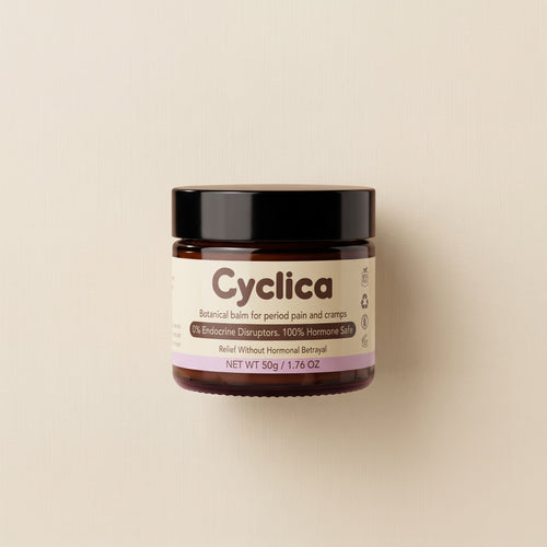 Cyclica Botanical Balm jar for period cramps, 50 g